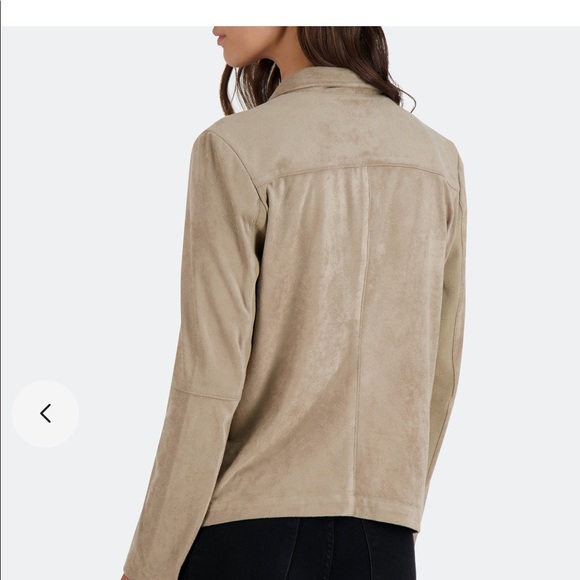 BB Dakota Wade Faux Suede Drape Jacket in Toffee S - Picture 2 of 8